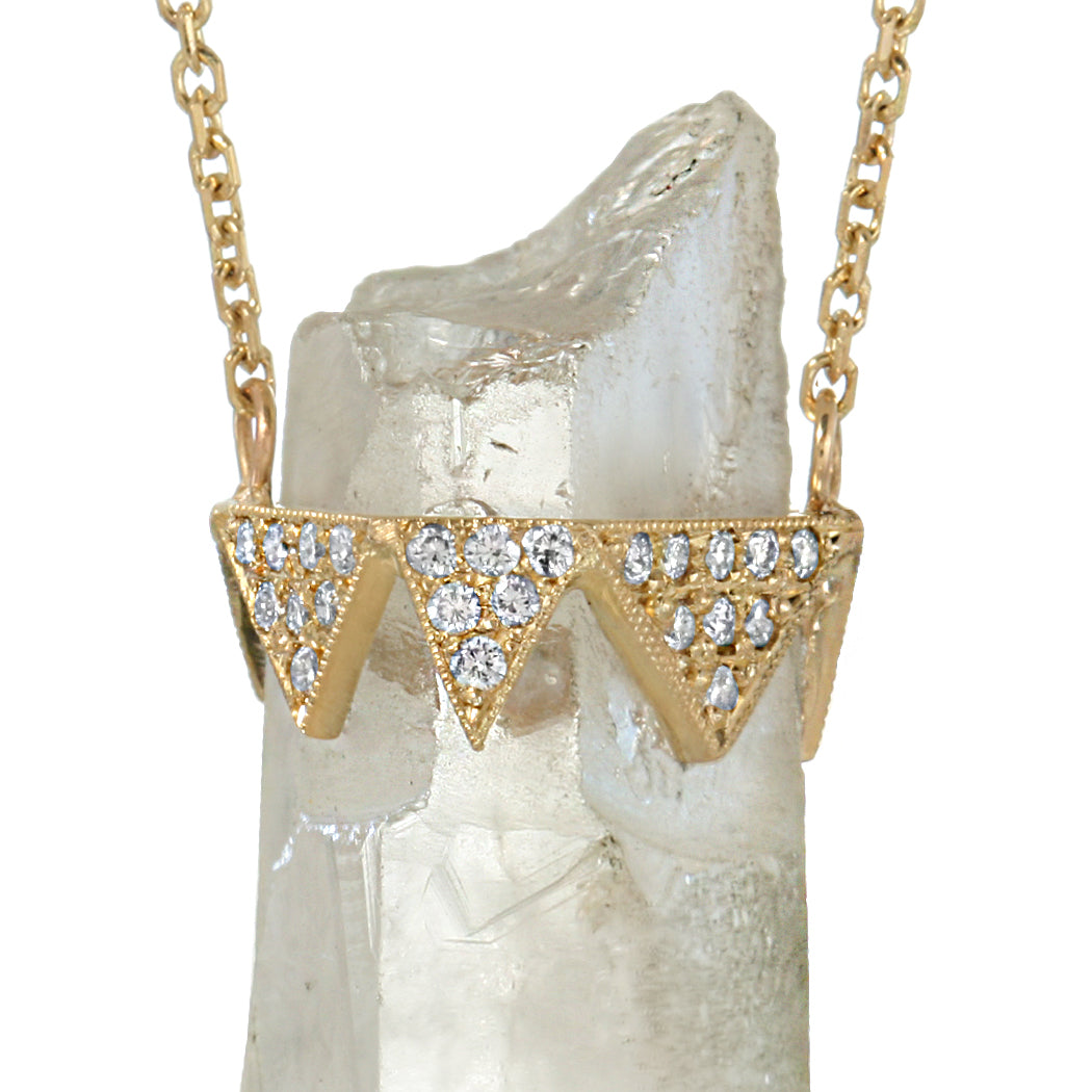 Rock Crystal Quartz Necklace - Art Deco 14k White Gold Genuine Diamond – MJV